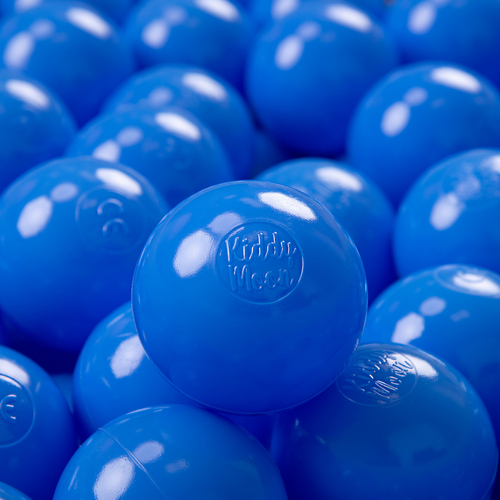 KiddyMoon Soft Plastic Play Balls ∅ 7cm/2.75in Mono-colour certified Made in EU, blue, 300 Balls/7cm-2.75in