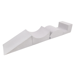 KiddyMoon Foam Playground for Kids Obstacle Course for Children Montessori Toy for Babies Soft Construction Blocks Element, Halfshaft/Ramp/Wedge/Steps, Certified Made in The EU, light grey, Multi-Size