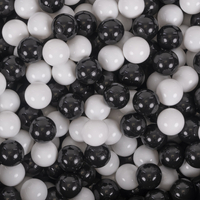 KiddyMoon Soft Plastic Play Balls ∅ 7cm/2.75in Multi-colour Made in EU, black/white, 50 Balls/7cm-2.75in