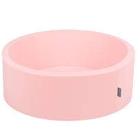 KiddyMoon Baby Foam Ball Pit with Balls ∅ 7cm / 2.75in Made in EU, pink:white/mint/light green/yellow, 90 x 30 cm / 200 Balls