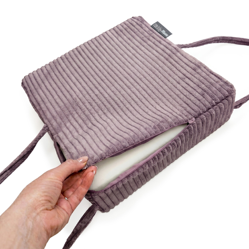 KiddyMoon Kids Booster Seat Cushion For Chair, 10 Cm Foam Padded Seat With Removable Washable Cover And Ties, purple, 33x33x10