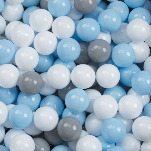 KiddyMoon Foam Playground For Kids Soft Textured Safe Blocks Baby, dark grey: grey/white/baby blue, Ballpit (200 Balls) + Version 5