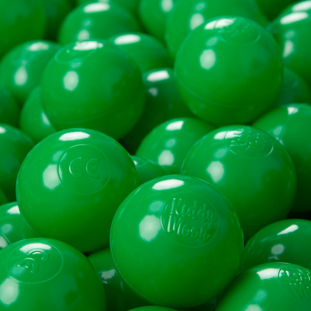 KiddyMoon Soft Plastic Play Balls ∅ 6cm / 2.36 Multi Colour Made in EU, green, 1200 Balls/6cm-2.36in