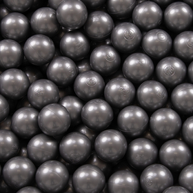 KiddyMoon Soft Plastic Play Balls ∅ 7cm/2.75in Mono-colour certified Made in EU, silver, 700 Balls/7cm-2.75in