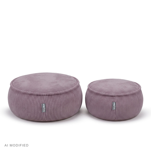 KiddyMoon Kids’ Foam Pouffe with Removable Cover, light grey, L