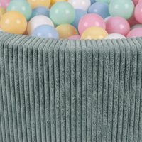 KiddyMoon Ball Pit for Baby and Toddler, Soft Play Ball Pit, 90 x 30 cm with 200 Balls, Soft Foam Ball Pool, Ribbed Washable Cover, Green: Past Blue/Past Yellow/White/Mint/Light Pink, 90 x 30 cm / 200 Balls