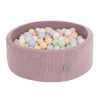 KiddyMoon Foam Ball Pit For Kids Round 90x30cm Baby Soft & Safe Toy, purple: white/grey/mint, 90 x 30 cm / 300 Balls