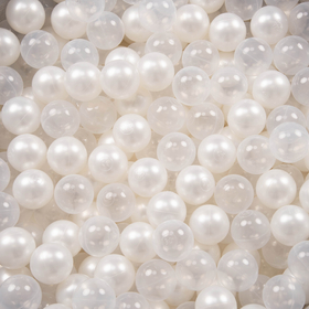 KiddyMoon Soft Plastic Play Balls ∅ 6cm / 2.36 Multi Colour Made in EU, pearl/transparent, 500 Balls/6cm-2.36in