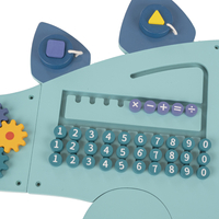 KiddyMoon Montessori Activity Board For Kids Wood Dinosaur Motor Skills AB-001, Blue, UNI