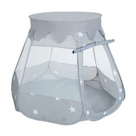Play Tent For Kids Castle Baby Playhouse For Children With Colorful Balls Pop Up Perfect For Indoor And Outdoor Easy Set Up Includes Carry Bag, grey:grey-white-turquoise, 105x90cm/600 balls