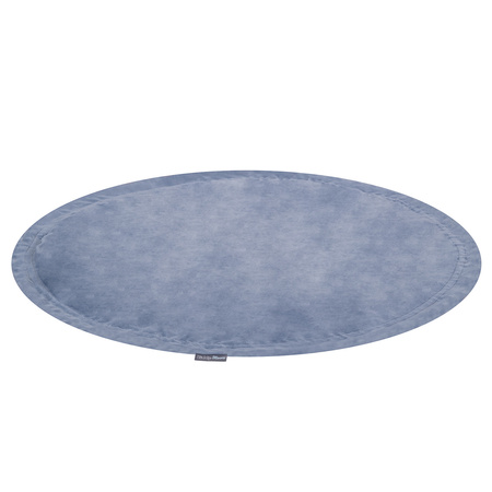 KiddyMoon velvet play mat and bag 2in1 for kids, ice blue:dark turquoise/pastel blue/grey/white, XL/100 balls