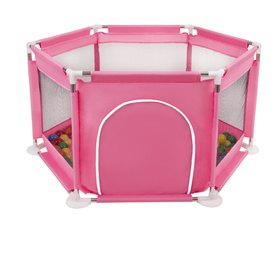 hexagon 6 side play pen with plastic balls, Pink:yellow/green/blue/red/orange, 100 balls