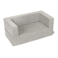 KiddyMoon Modular Foam Sofa for Children's with Balls Lightweight Sofa For Kids Room Comfortable Space-Saving with Storage Room Fabric Safe and Fun for Kids, light grey, Sofa