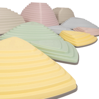 KiddyMoon Balance Stones for Children Stepping Stones Kids Balance River Stones Non-Slip Balance Beams Balance Blocks Anti-Slip Toys Obstacle Course Toddler Balance Motor Skills, Multicolor, 11 Pieces