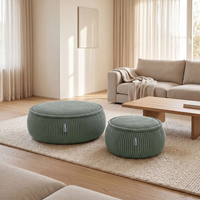 KiddyMoon pouf for kids with corduroy, removable cover KM-PF-DONUT, green, M