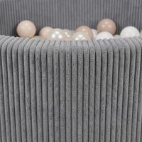 KiddyMoon Ball Pit for Baby and Toddler, Soft Play Ball Pool with ribbed Washable Cover, Dark Grey: Pastel Beige/White/Pearl, 90 x 30 cm / 200 Balls