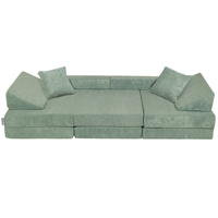 KiddyMoon Foam Sofa for Children Multifunctional Mattress Armchair Kids Foldable Bed Folding Toddler Couch Chair for Playroom Bedroom Living Room, green, Sofa with 2 Pillows