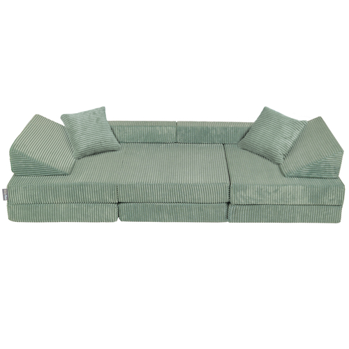 KiddyMoon Foam Sofa for Children Multifunctional Mattress Armchair Kids Foldable  Bed Folding Toddler Couch Chair for Playroom Bedroom Living Room, green, Sofa with 2 Pillows