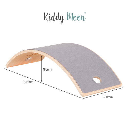 KiddyMoon Wooden Balance Board for Children Wooden Swing Board with Rope Montessori Toy for Kids Made of Wood Balancing Wobble Board for Babies 80x30cm, natural, board