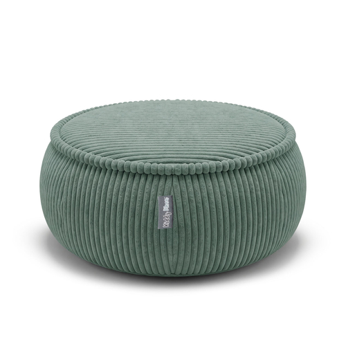 KiddyMoon pouf for kids with corduroy, removable cover KM-PF-DONUT, green, M