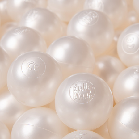 KiddyMoon Soft Plastic Play Balls ∅ 6cm / 2.36 Multi Colour Made in EU, Pearl, 50 Balls/6cm-2.36in