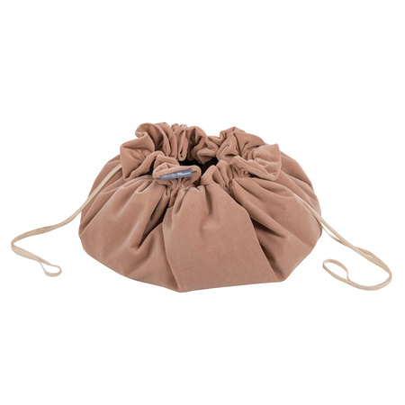 KiddyMoon velvet play mat and bag 2in1 for kids, desert pink:pastel beige/copper/pearl, XL/50 balls