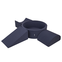 KiddyMoon Foam Playground for Kids with Round Ballpit ( ∅ 7cm/2.75In) Soft Obstacles Course and Ball Pool, Certified Made In The EU, darkblue:babyblue/blue/pearl, Ballpit (300 Balls) + Version 4