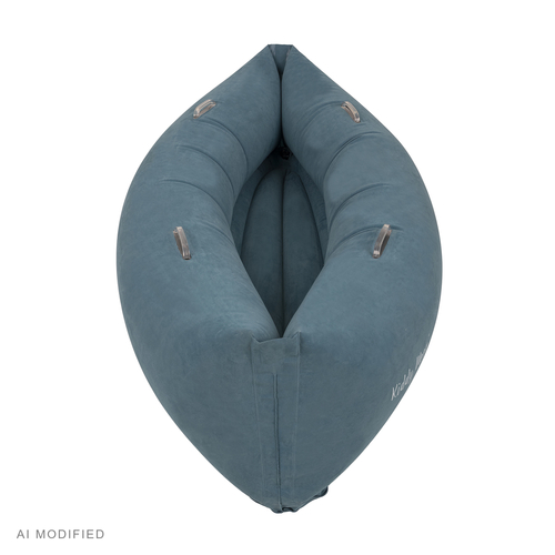 KiddyMoon Inflatable Sensory Peapod Chair For Kids With Handles And Pump, Blue, L