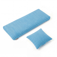 KiddyMoon Cushion Set For Balance Board Mattress and Pillow Ribbed Fabric Washable Cover, blue, Mattress/Pillow