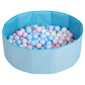 children colourfull foldable ballpit plastic balls, blue:babyblue/powderpink/pearl, 200 balls