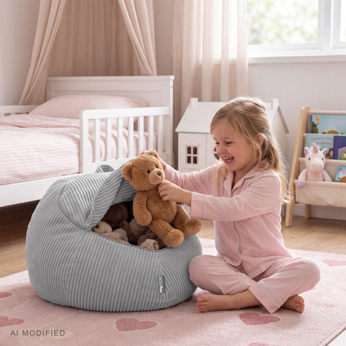 KiddyMoon KM-BAG-ES Furniture Armchairs, light grey