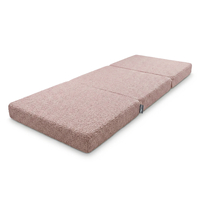 KiddyMoon Armchair With Pillow For Kids with Teddy Bear Fabric Children Multifunctional Foam Mattress, pink, Armchair with Pillow