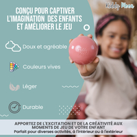 KiddyMoon Soft Plastic Play Balls ∅ 7cm/2.75in Multi-colour Made in EU, pastel blue/pastel yellow/white/mint/light pink