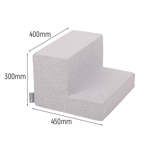 KiddyMoon Foam Playground for Kids Obstacle Course for Children Montessori Toy for Babies Soft Construction Blocks Element, Steps, Certified Made in The EU, light grey, Multi-Size