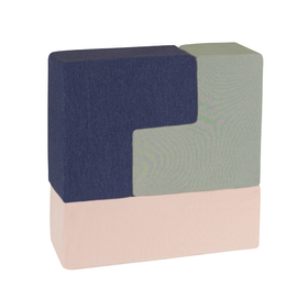 KiddyMoon Soft Foam Cubes Building Blocks 14cm for Children Multifunctional Foam Construction Montessori Toy for Babies, Certified Made in The EU, heather-dark blue-beige-sage, 9 Pieces