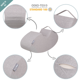 KiddyMoon Foam Soft Seesaw Rocker Ride-On Hopper Bean Bouncy Jumping Playing for Children, Montessori Toy For Kids Made of Foam, Made in The EU, lightgrey, 78x25x35cm