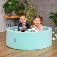 KiddyMoon Soft Plastic Play Balls ∅ 7cm/2.75in Multi-colour Made in EU, white/grey/mint, 700 Balls/7cm-2.75in