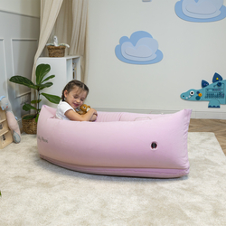 KiddyMoon Inflatable Sensory Peapod Chair For Kids With Handles And Pump, Pink, M