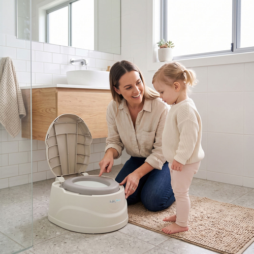 KiddyMoon Potty Training Chair for Toddlers with Step Stool and Lockable Lid, Beige, UNI