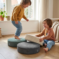 KiddyMoon 3-Piece Foam Elements for Kids Children's Room Accessory, green-beige-dark grey, Mx3