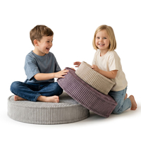 KiddyMoon 3-Piece Foam Elements for Kids Children's Room Accessory, beżowy-fioletowy-jasnoszary