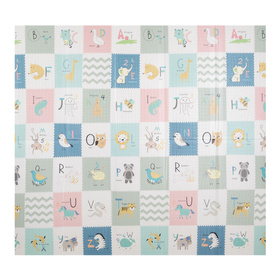 KiddyMoon Baby Play Mat Double-Sided Foam Mat For Kids Crawling Mat For Children Encourages Imagination Colourful Patterns Play Area Foldable Ideal for Indoors and Outdoors, Gray-Baloons, 180x200x1cm