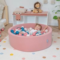 KiddyMoon Soft Plastic Play Balls ∅ 7cm/2.75in Multi-colour Made in EU, dark turquoise/pastel beige/greengrey/salmon pink, 700 Balls/7cm-2.75in