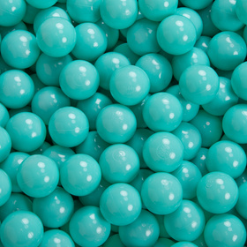 KiddyMoon Soft Plastic Play Balls ∅ 7cm/2.75in Mono-colour certified Made in EU, light turquoise, 200 Balls/7cm-2.75in