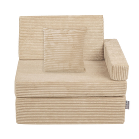 KiddyMoon Armchair Kids Foldable Children Multifunctional Foam Mattress Sofa Bed Folding Toddler Couch Chair for Playroom Bedroom Living Room, beige, Armchair with Pillow