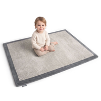KiddyMoon Baby Play Mat for Kids, Soft and Non-Slip, Light Grey