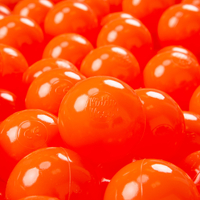 KiddyMoon Soft Plastic Play Balls ∅ 7cm/2.75in Mono-colour certified Made in EU, orange, 200 Balls/7cm-2.75in