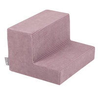 KiddyMoon Foam Playground For Kids Soft Textured Safe Blocks, purple: pastel blue/perle/powder pink/white, Ballpit (200 Balls) + Steps