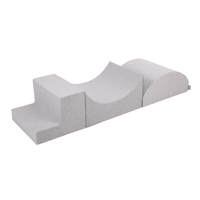 KiddyMoon Foam Playground for Kids Obstacle Course for Children Montessori Toy for Babies Soft Construction Blocks Element, Halfshaft/Ramp/Step, Certified Made in The EU, lightgrey:-, Multi-Size