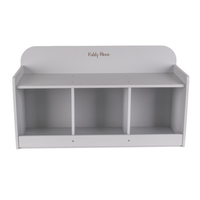 KiddyMoon Storage Bench for Kids Children Multifunctional Toy Furniture Sitting Playroom, grey, UNI